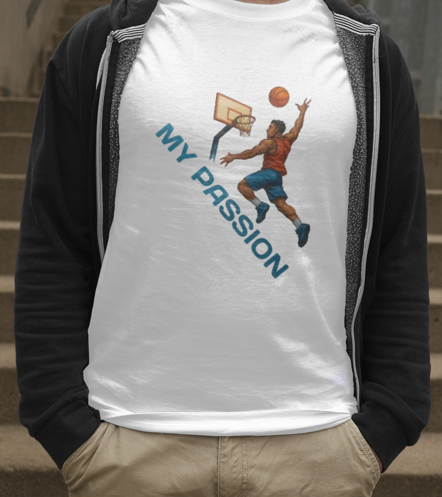 Basketball My Passion Dunking Athlete Dynamic Move T-Shirt