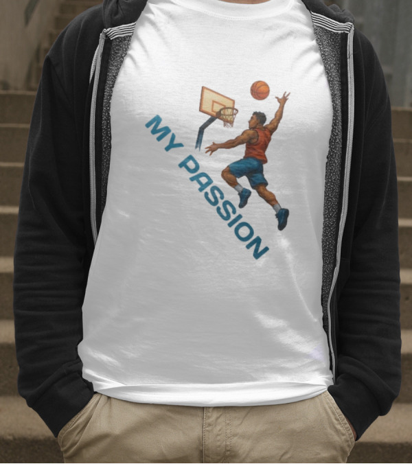 Basketball My Passion Dunking Athlete Dynamic Move T-Shirt