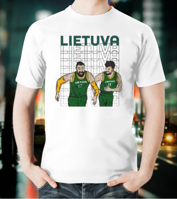 Lietuva Basketball Players Bokštai 17 Running Team Spirit T-Shirt