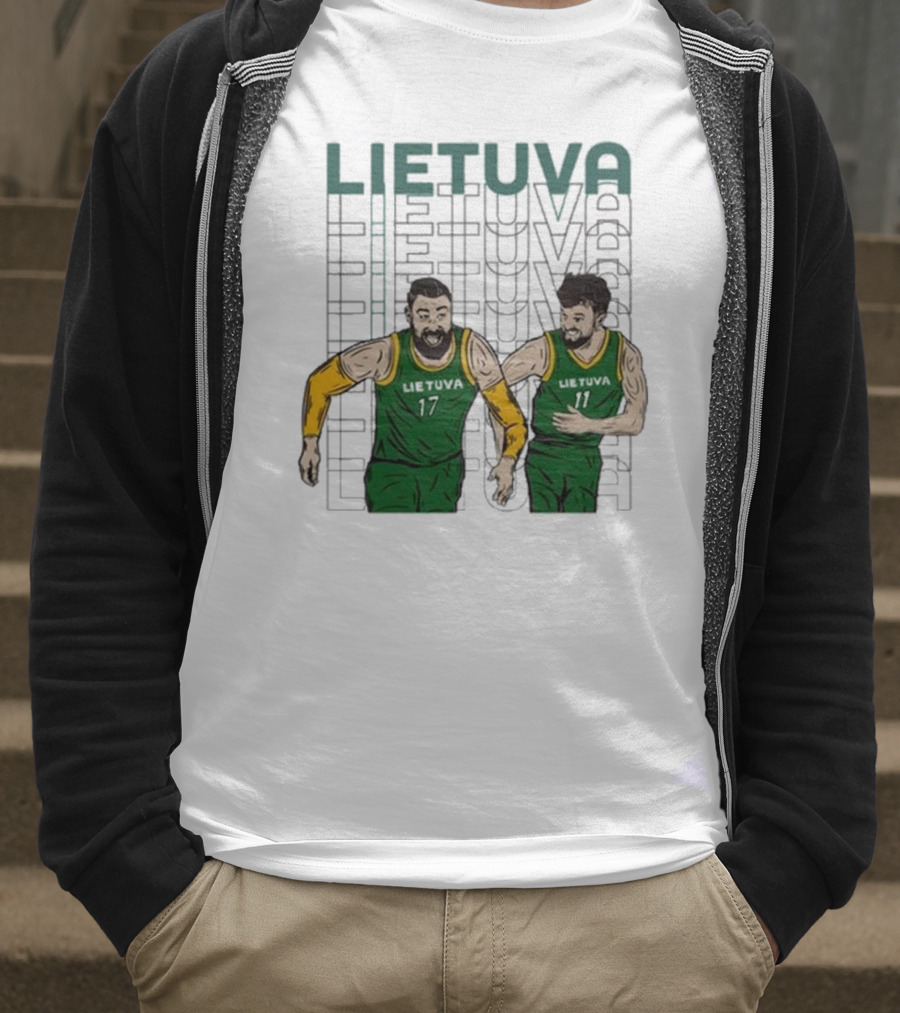 Lietuva Basketball Players Bokštai 17 Running Team Spirit T-Shirt