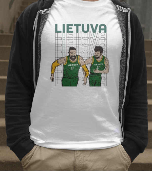 Lietuva Basketball Players Bokštai 17 Running Team Spirit T-Shirt