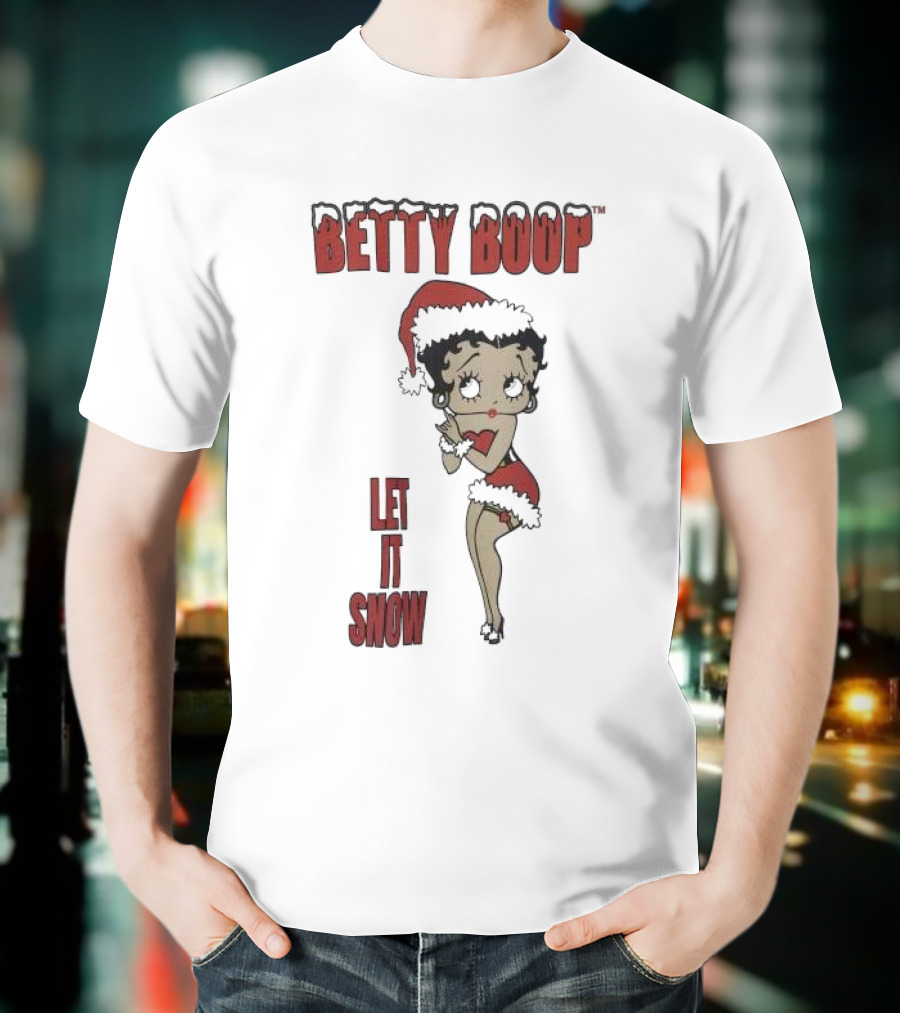 Betty Boop Santa Outfit Let It Snow T-Shirt