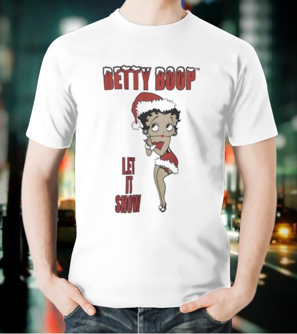 Betty Boop Santa Outfit Let It Snow T-Shirt