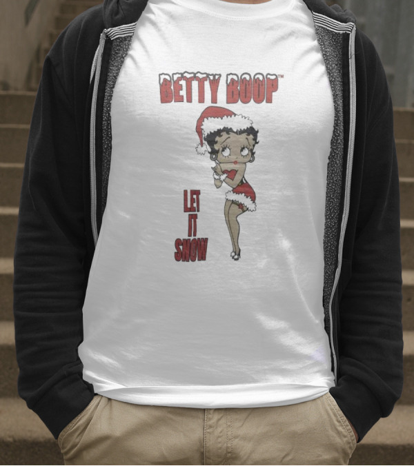 Betty Boop Santa Outfit Let It Snow T-Shirt