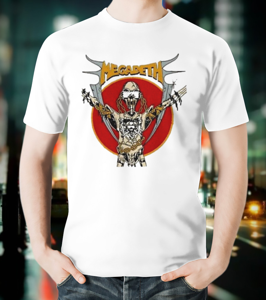 Megadeth Vic Rattlehead Robot With Cross Beyond Human T-Shirt
