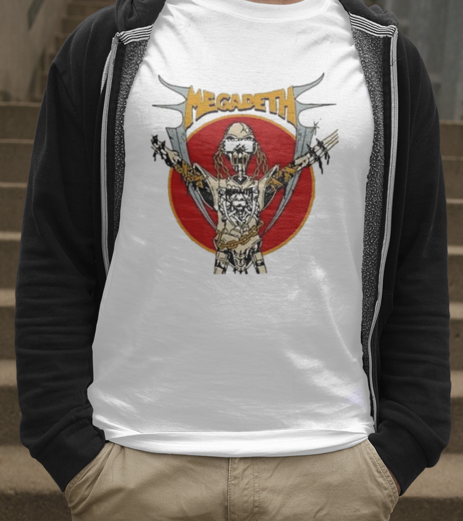 Megadeth Vic Rattlehead Robot With Cross Beyond Human T-Shirt