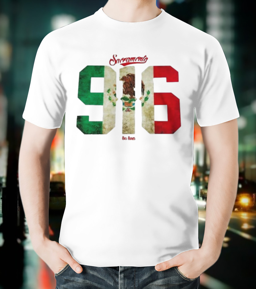 Sacramento 916 Big Boys Mexican Flag Design T-Shirt