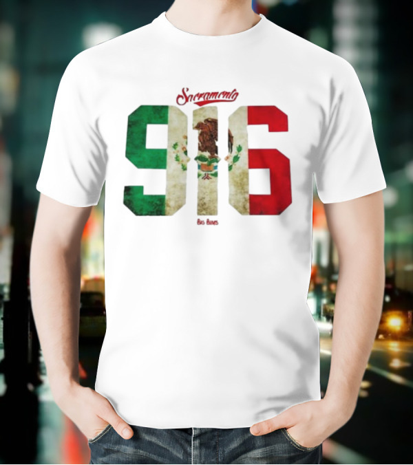Sacramento 916 Big Boys Mexican Flag Design T-Shirt