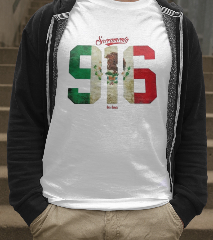 Sacramento 916 Big Boys Mexican Flag Design T-Shirt