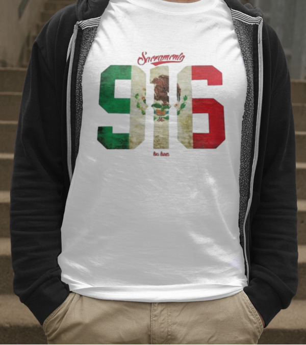 Sacramento 916 Big Boys Mexican Flag Design T-Shirt