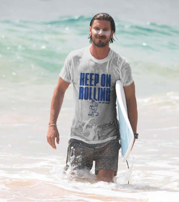 Keep On Rolling Blue Tree Project T-Shirt