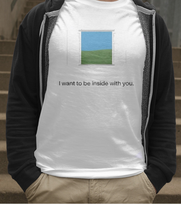 Bon Iver Blue Sky Green Field Window I Want To Be Inside With You T-Shirt