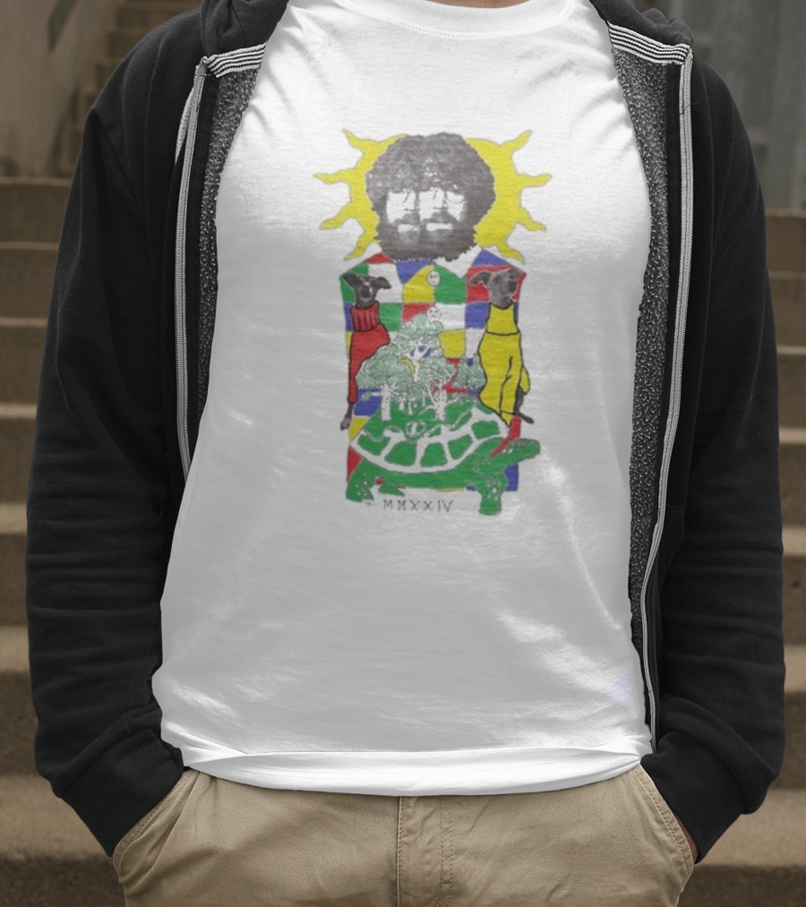 JW Francis Born Losers Records Sunburst Patchwork Dogs And Tortoise MMXXIV T-Shirt