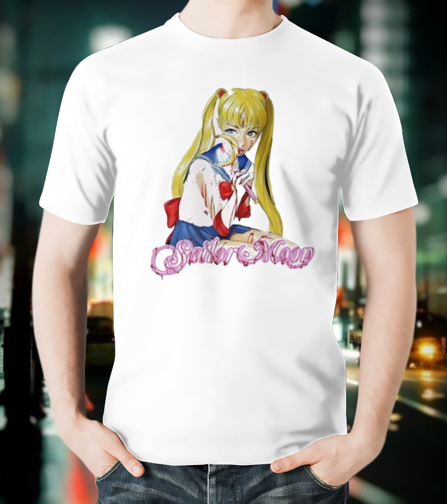 Bl00dina Sailor Moon Anime Mirror And Lipstick T-Shirt