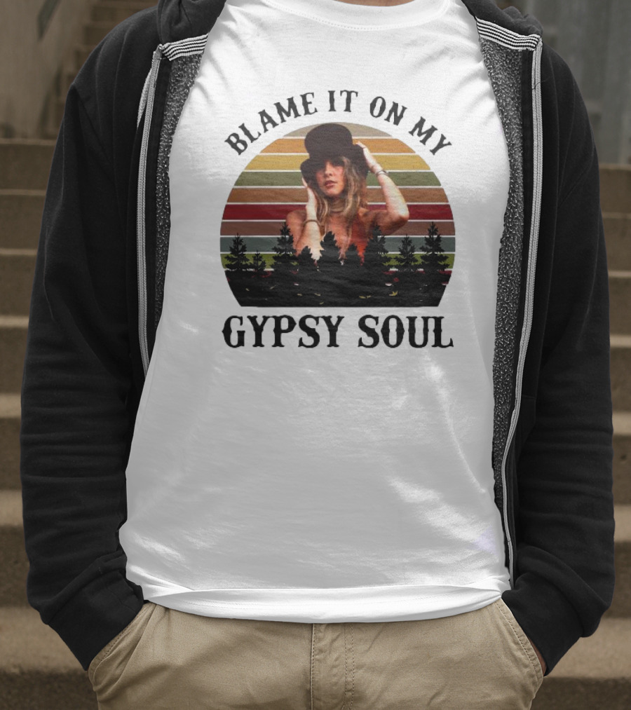 Blame It On My Gypsy Soul Vintage Sunset Forest Retro Style T-Shirt