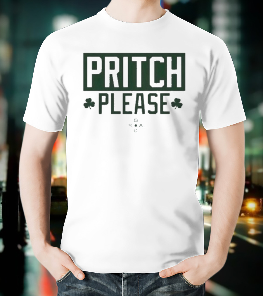Boston Celtics Pritch Please St Patrick’s Day Shamrocks T-Shirt