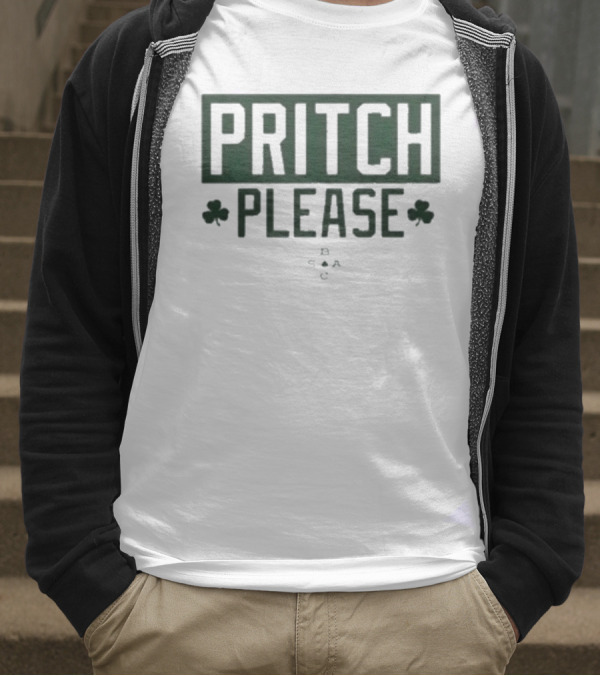 Boston Celtics Pritch Please St Patrick’s Day Shamrocks T-Shirt
