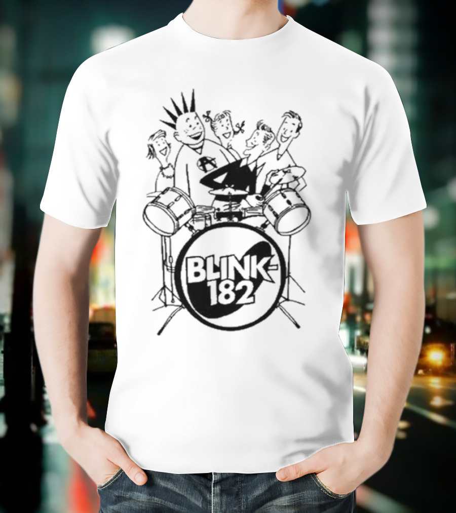 Blink-182 Cartoon Drummer Characters T-Shirt