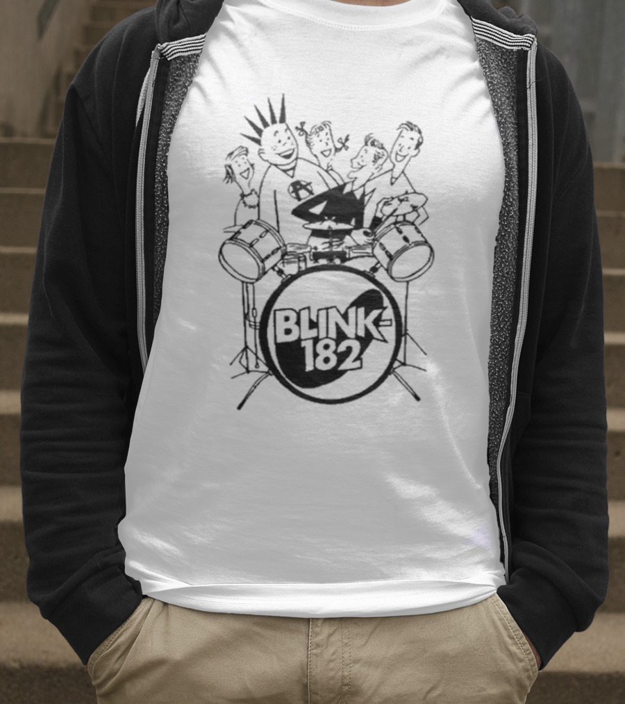 Blink-182 Cartoon Drummer Characters T-Shirt