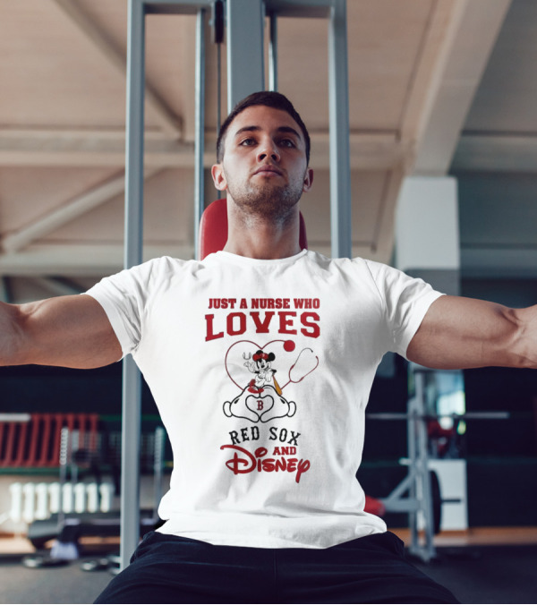 Boston Red Sox Just A Nurse Who Loves Disney Baseball Mickey Mouse 2025 T-Shirt