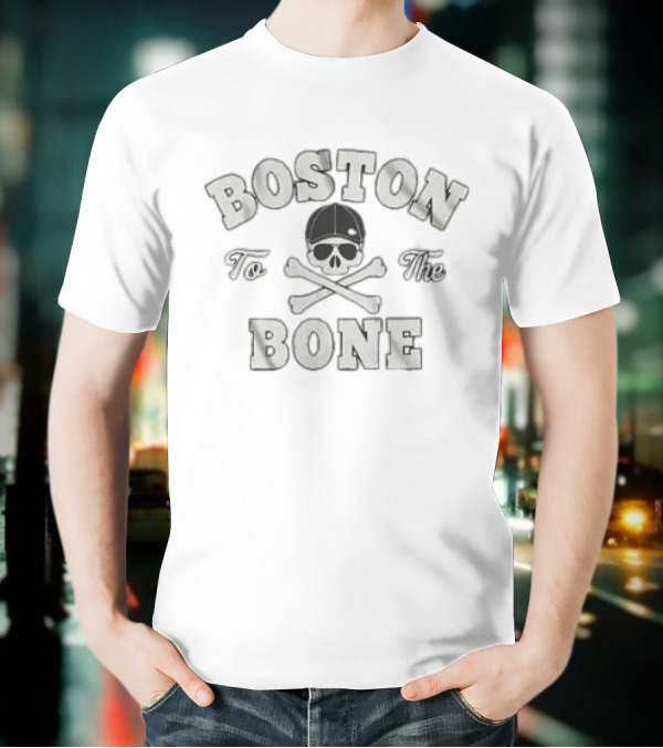 Boston To The Bone Skull Crossbones Irish Vintage T-Shirt