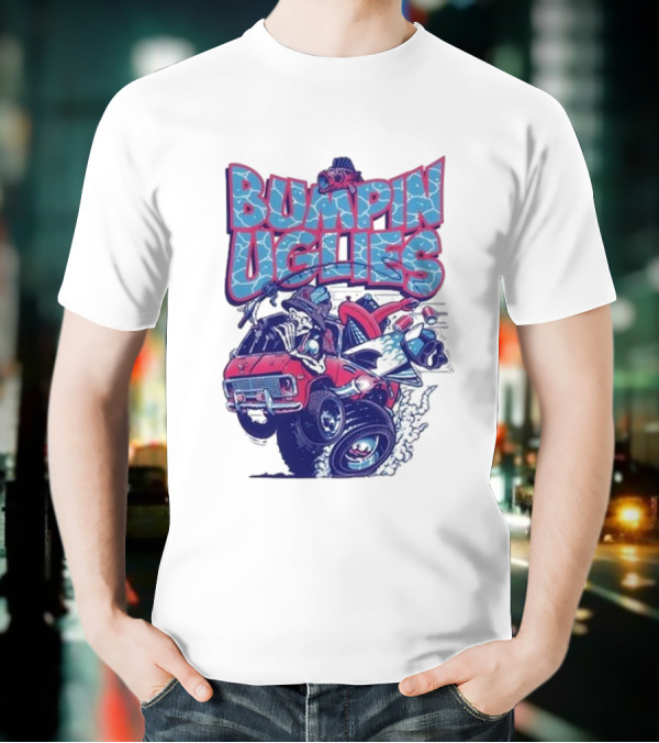 "Bumpin Uglies Red Truck With Fish Cartoon" T-Shirt