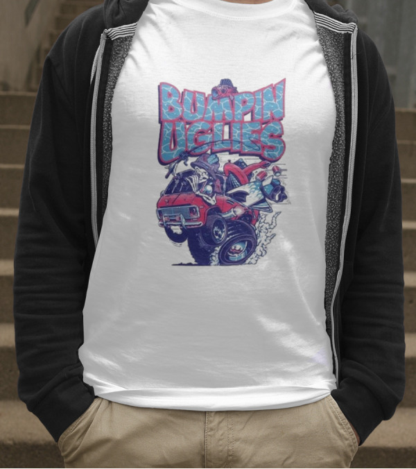 "Bumpin Uglies Red Truck With Fish Cartoon" T-Shirt
