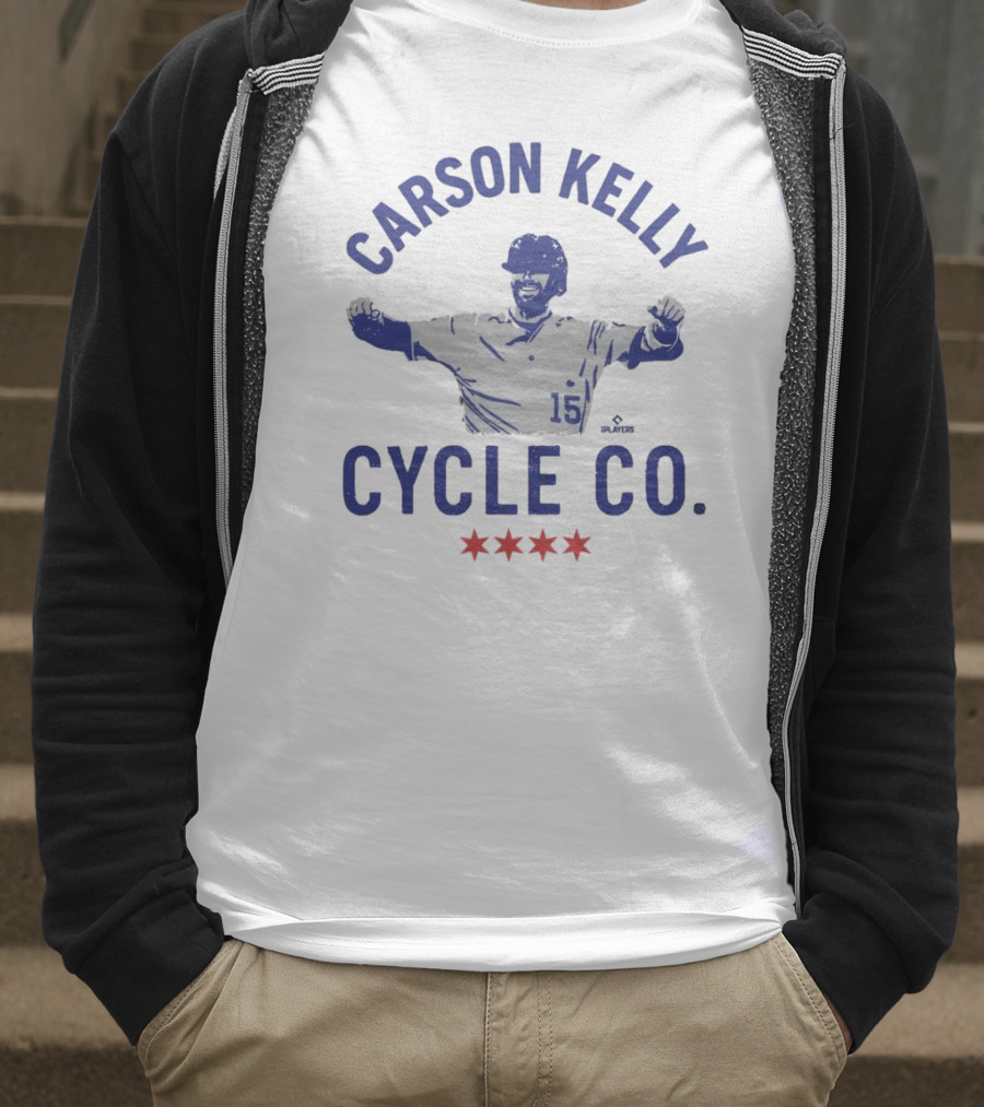 Carson Kelly Cycle Co MLBPA Number 15 Baseball Star Iconic Red Stars Theme T-Shirt