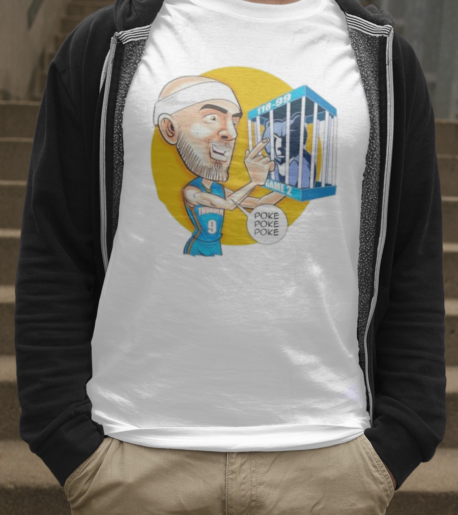 Caruso Poke Poke Poke Thunder 118-99 Game 2 Grizzlies T-Shirt
