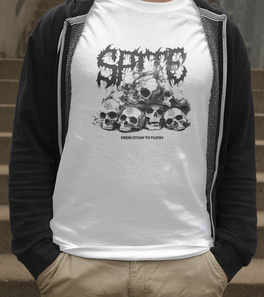 Catacombs Spite Skull Dedication To Flesh T-Shirt