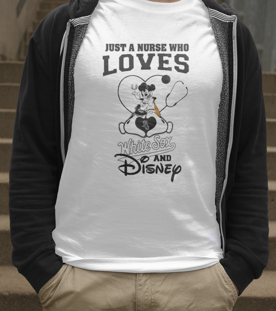 Just A Nurse Who Loves Chicago White Sox And Disney Mickey Mouse 2025 Baseball T-Shirt