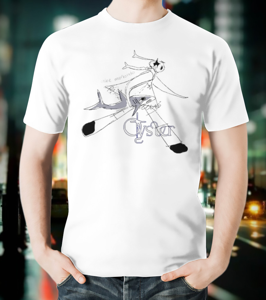 Chloe Moriondo Oyster 2025 Illustrated Fish And Bicycle Art T-Shirt