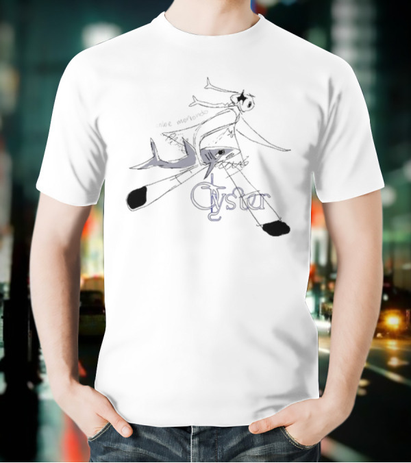 Chloe Moriondo Oyster 2025 Illustrated Fish And Bicycle Art T-Shirt
