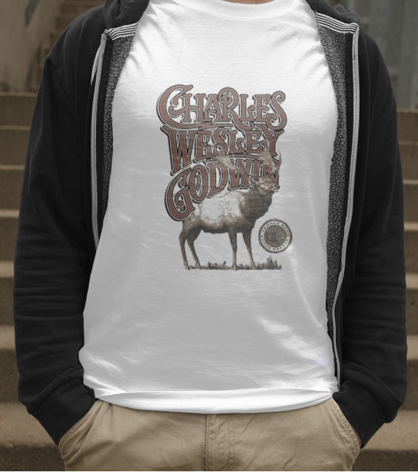 Charles Wesley Godwin Elk Lonely Mountain Town T-Shirt