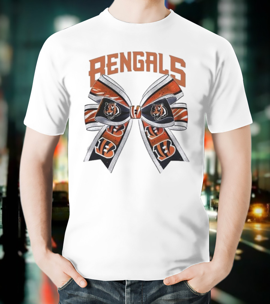 Cincinnati Bengals Bow Featuring Iconic Tiger Logos T-Shirt