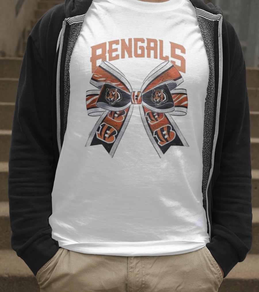 Cincinnati Bengals Bow Featuring Iconic Tiger Logos T-Shirt