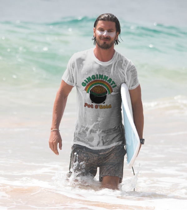 Cincinnati Pot O Gold Rainbow St Patricks Day T-Shirt