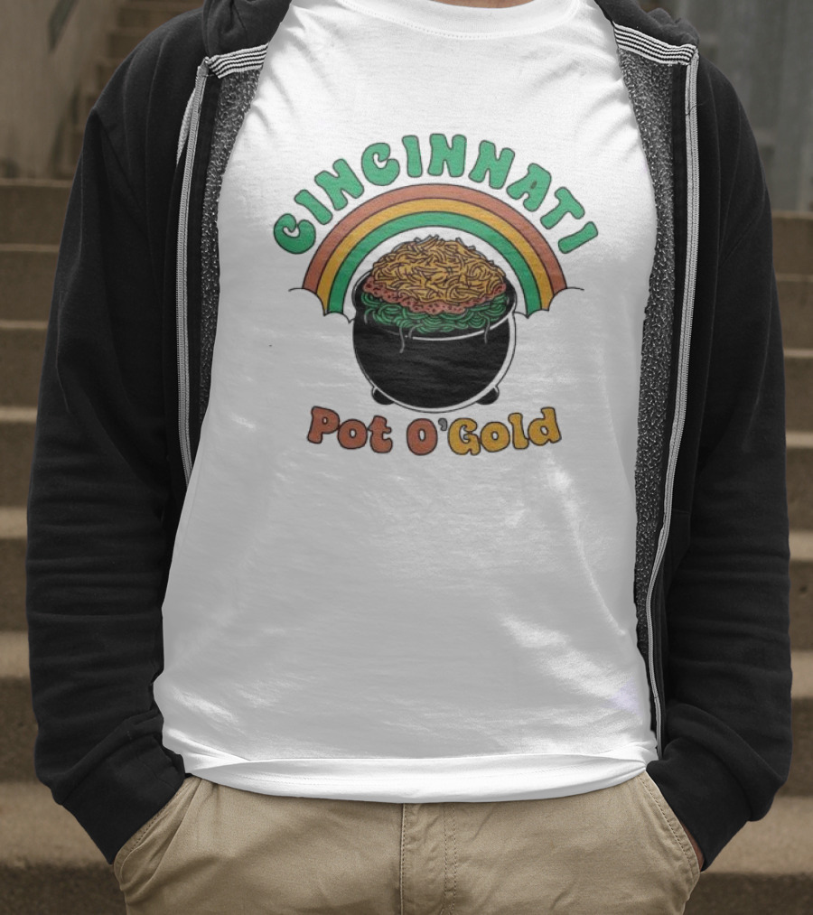 Cincinnati Pot O Gold Rainbow St Patricks Day T-Shirt