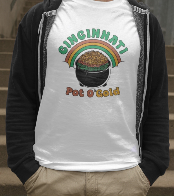 Cincinnati Pot O Gold Rainbow St Patricks Day T-Shirt