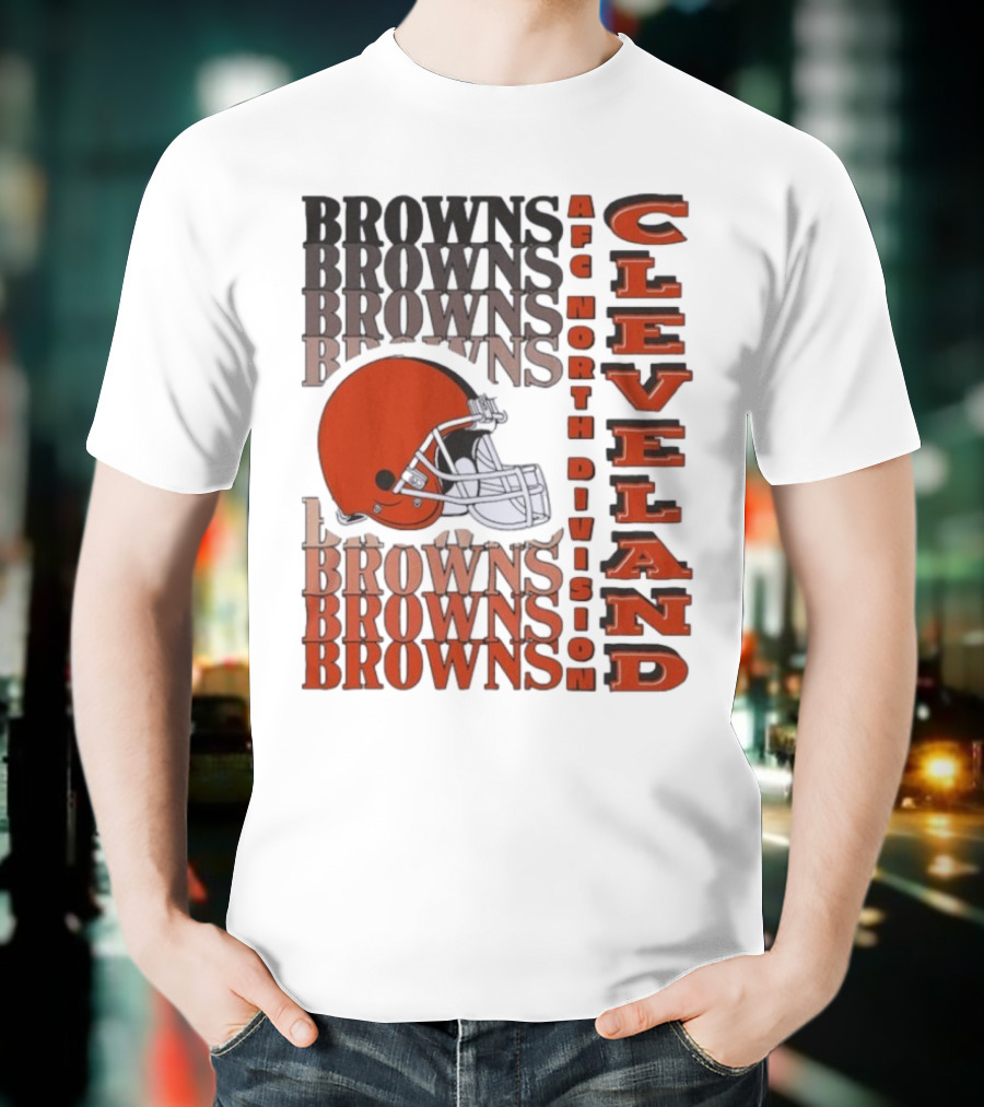 Cleveland Browns AFC North Division Browns Helmet T-Shirt