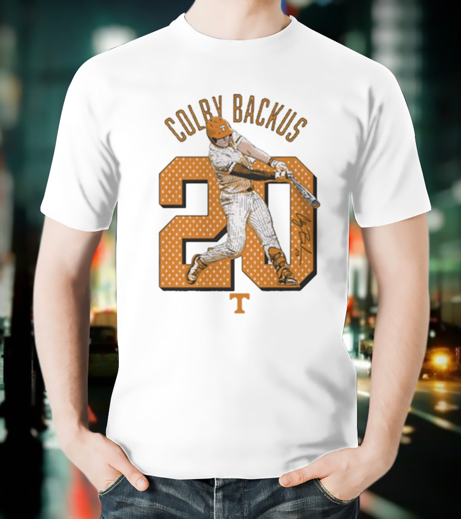 Colby Backus 20 Tennessee Vols NCAA Baseball Signature T-Shirt