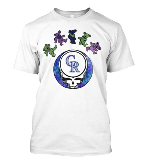 Colorado Rockies 2025 Grateful Dead Night Skull With Dancing Bears Baseball Event T-Shirt
