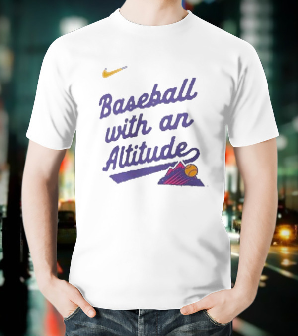 Nike Baseball With An Altitude Rockies Mountains Graphic T-Shirt