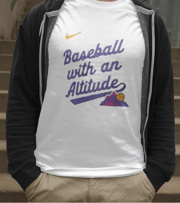 Nike Baseball With An Altitude Rockies Mountains Graphic T-Shirt