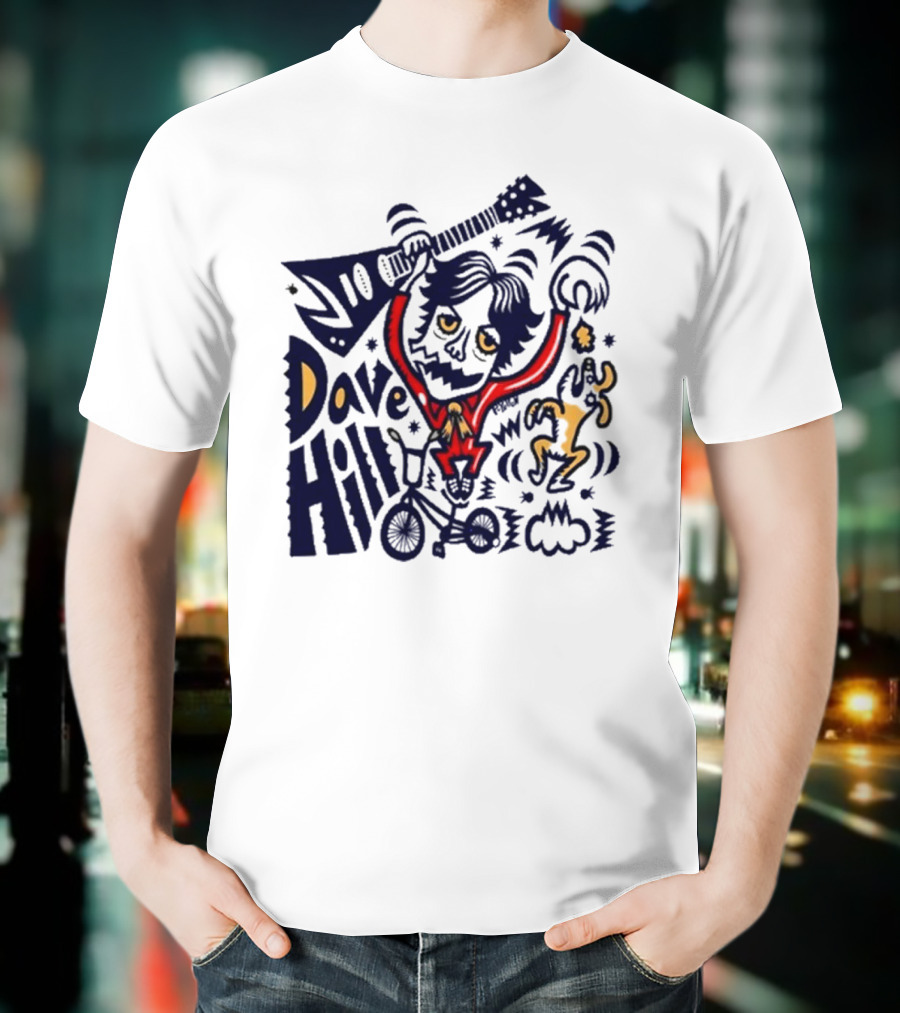 Dave Hill Luci P-Yellow Peelander-Z Guitar Bicycle Art T-Shirt