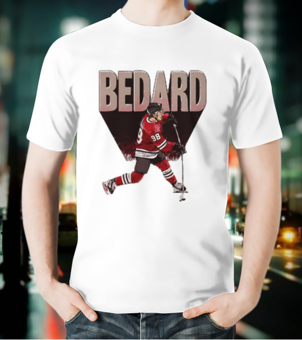 Connor Bedard Chicago Blackhawks NHL Hockey Number 98 Vintage Style T-Shirt