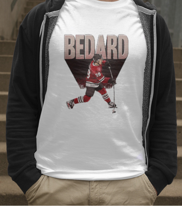 Connor Bedard Chicago Blackhawks NHL Hockey Number 98 Vintage Style T-Shirt