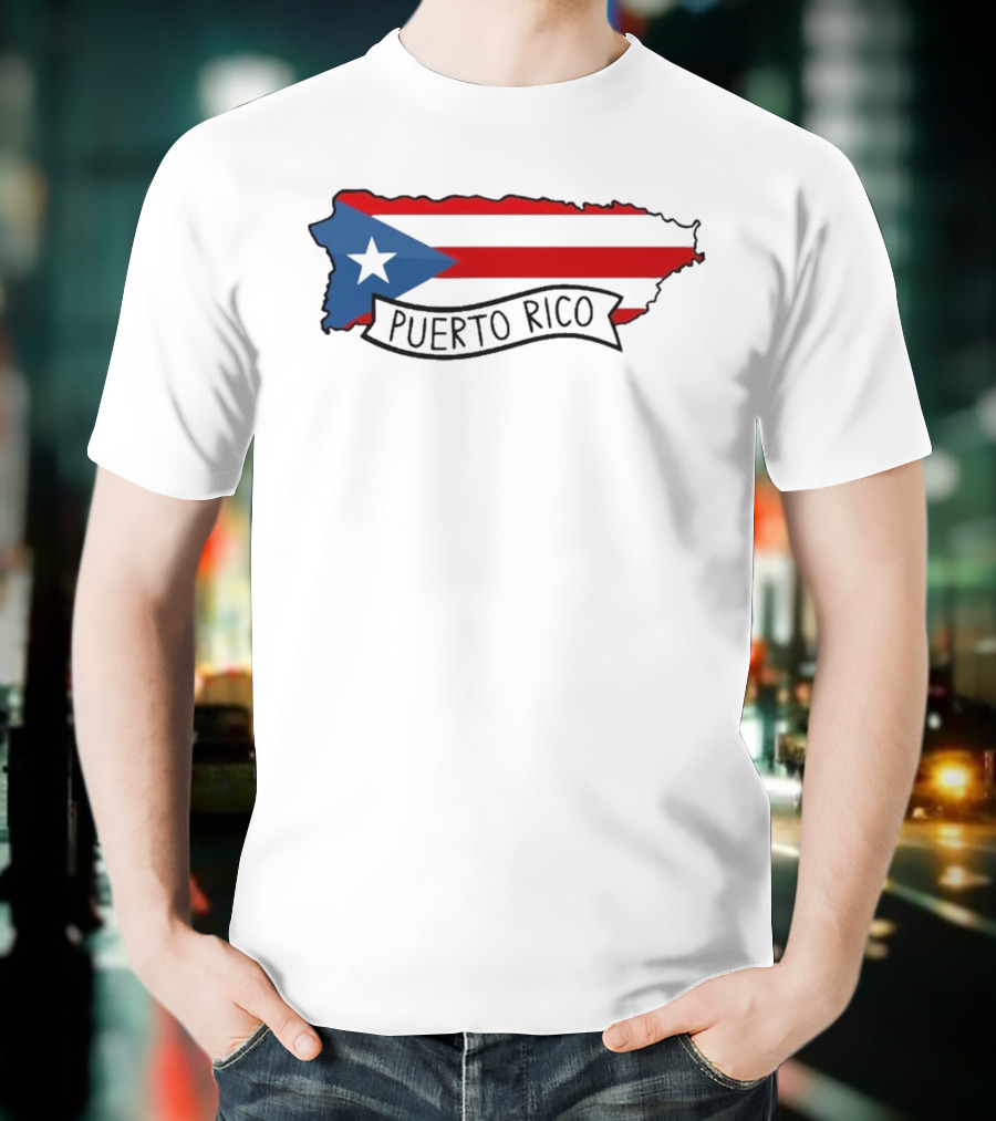 Dayjaavu Puerto Rico Flag And Island Map T-Shirt