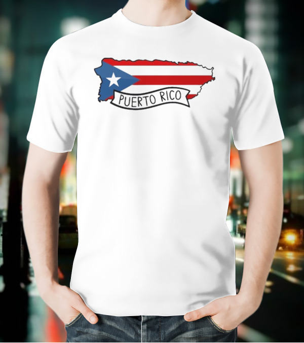 Dayjaavu Puerto Rico Flag And Island Map T-Shirt