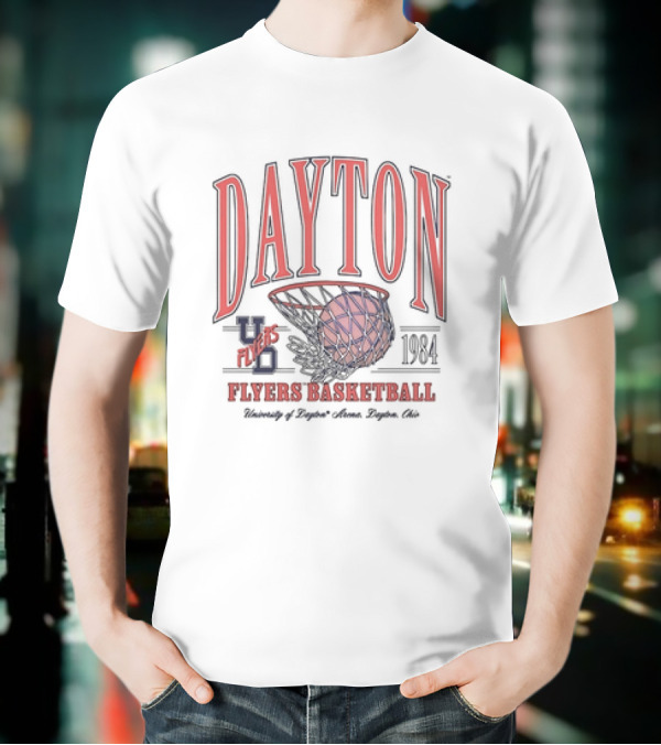 Dayton Flyers Basketball 1983 84 College Basketball Team Vintage Style T-Shirt